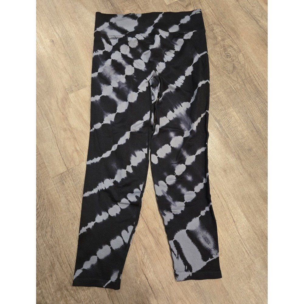 Victorias Secret Pink Womens Active Ribbed Tie Dye Crop Leggings Athleisure XL